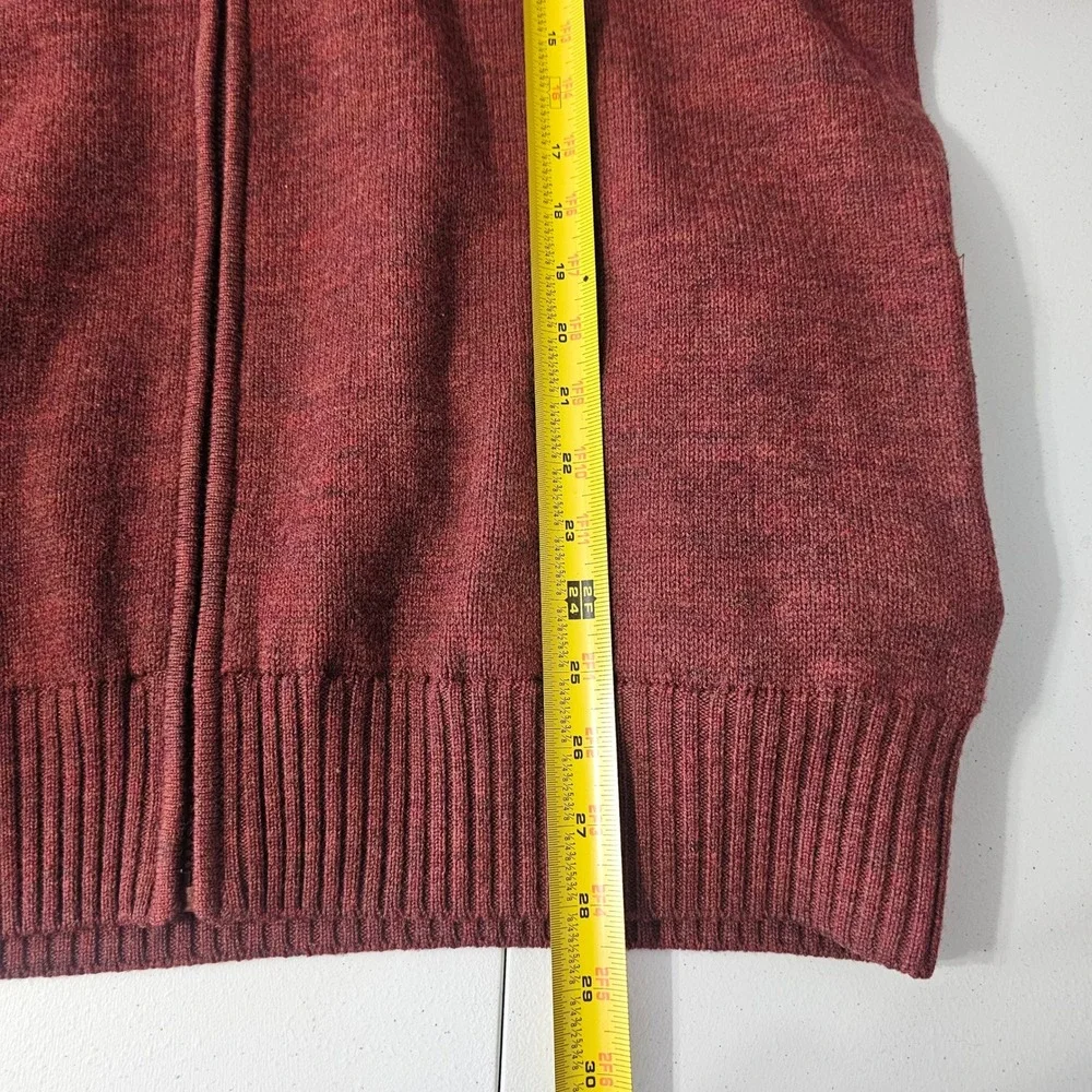 Orvis Full Zip Wool Sweater Jacket XL Burgundy Red Shooting Hunting Countryside
